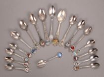 Appraisal: American Enameled Souvenir Spoons Impressive and unique collection of enameled