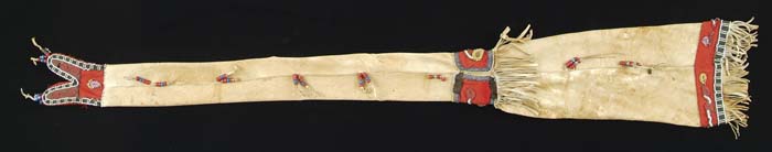 Appraisal: BEAD DECORATED SCABBARD Northern style probably Athabascan The hide case