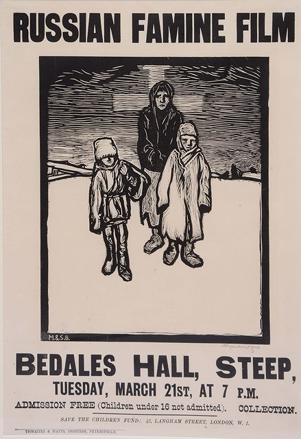 Appraisal: AN EARLY TH CENTURY RUSSIAN FAMINE FILM POSTER for Bedales