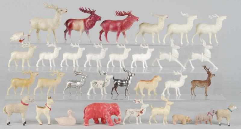 Appraisal: Lot of Celluloid Animal Decorations Description Includes mostly deer along