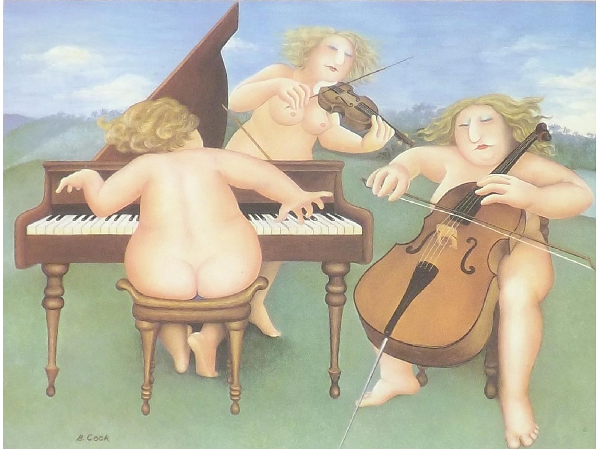 Appraisal: Beryl Cook - - 'Meadow Suite' three musical nudes signed