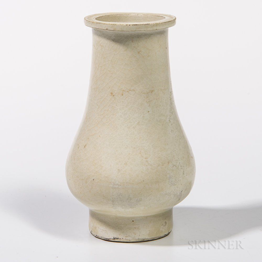 Appraisal: White-glazed Crackle Vase White-glazed Crackle Vase China possibly Song dynasty