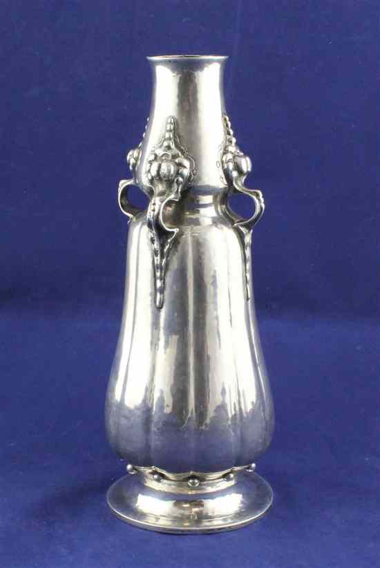 Appraisal: A 's German Arts Crafts planished silver vase by Bremer