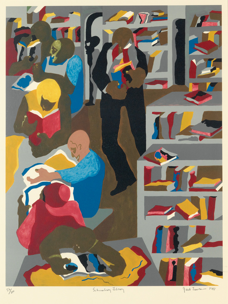 Appraisal: JACOB LAWRENCE - Schomburg Library Color lithograph on Arches paper