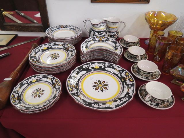 Appraisal: pcs Deruta Italian Pottery pitchers plates cups saucers cresent salads