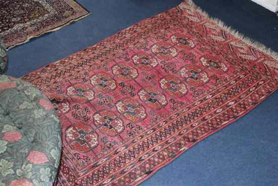 Appraisal: A Tekke rug with field of fourteen polygons on a