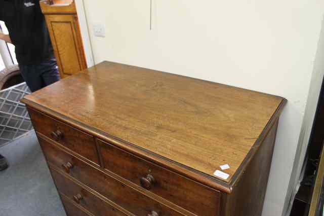 Appraisal: A TH CENTURY MAHOGANY CHEST of two short and three