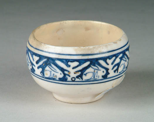 Appraisal: MINIATURE DEDHAM POTTERY FOOTED BOWL WITH RABBIT DECORATION Unusual mark