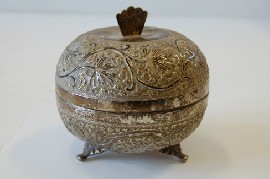 Appraisal: MIDDLE EASTERN SILVER LIDDED BOX