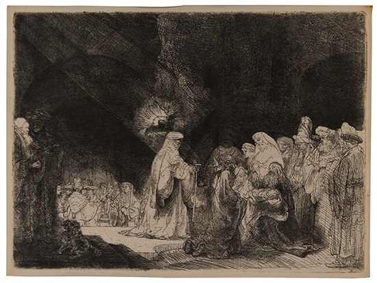 Appraisal: REMBRANDT VAN RIJN The Presentation in the Temple Oblong Print