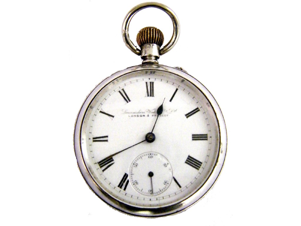 Appraisal: Lancashire Watch Co silver lever pocket watch hallmarked Chester gilt