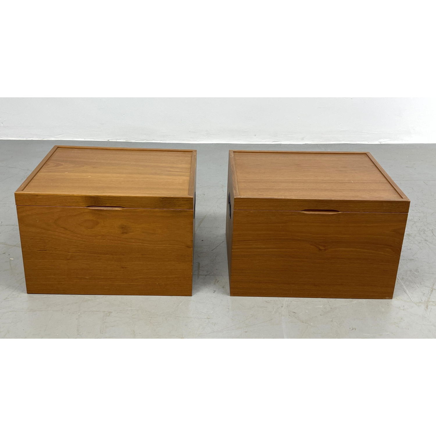 Appraisal: POUL HUNDEVAD Storage boxes with Handles Danish Teak Storage Boxes