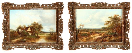 Appraisal: TWO LANDSCAPES BY JOSEPH THORS ENGLAND - Oil on canvas