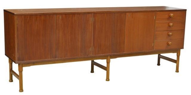 Appraisal: Italian mid-century modern teakwood sideboard c s long rectangular case