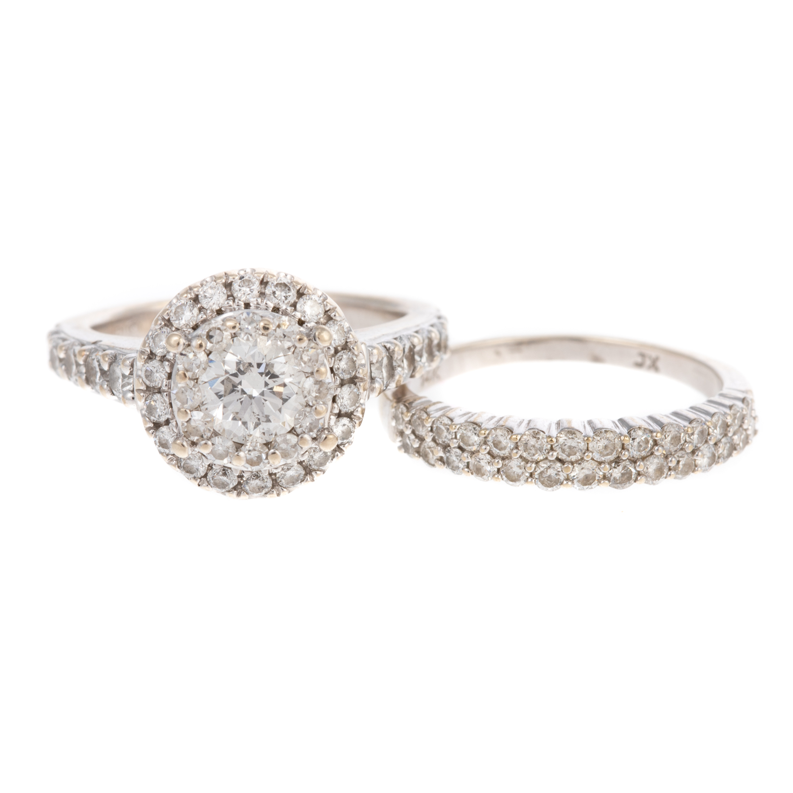 Appraisal: A DIAMOND HALO RING BAND IN K WHITE GOLD K