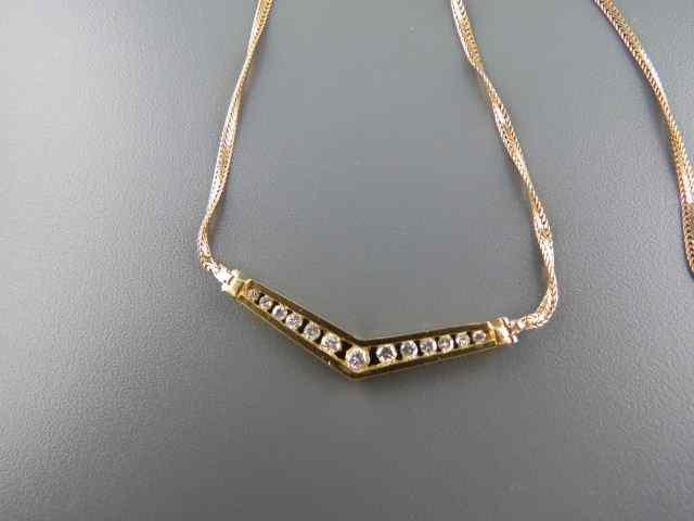 Appraisal: Diamond Necklace diamonds totaling carat in k yellow gold ''