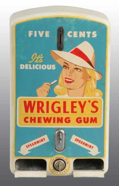 Appraisal: Wrigley's Chewing Gum -Cent Dispenser Description Depicts a lady chewing