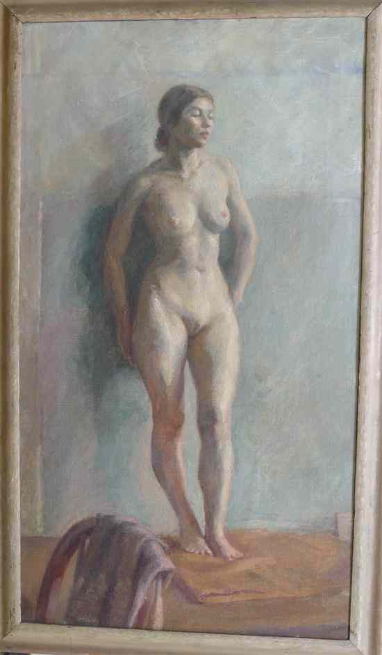 Appraisal: Henry Richard Bird - oil on canvas Female nude study