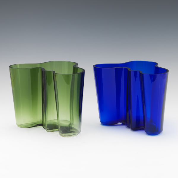 Appraisal: Two Alvar Aalto Savory Glass Vases for Iittala x x