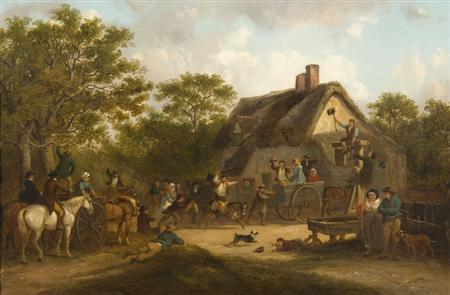 Appraisal: THOMAS SMYTHE - THE DONKEY DERBY OUTSIDE THE BEAR INN