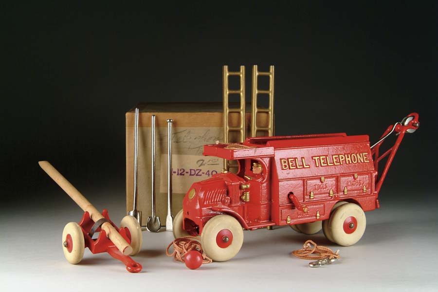 Appraisal: LARGE HUBLEY RED MACK BELL TELEPHONE TRUCK It is not