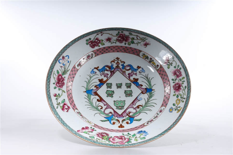 Appraisal: Chinese enameled porcelain charger concentric rings to base D approx