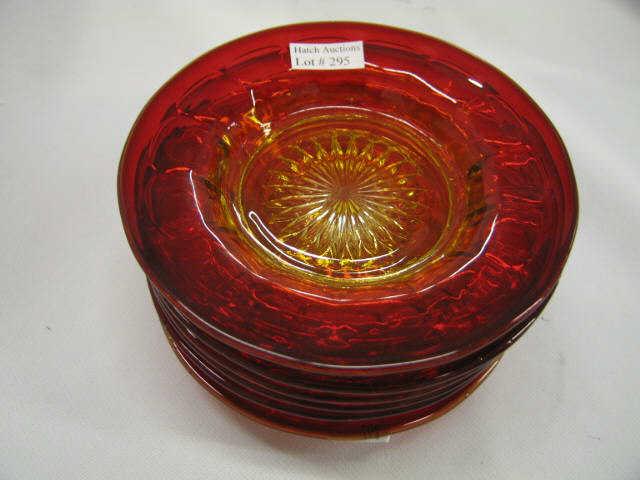 Appraisal: Amberina Art Glass Dessert Plates excellent