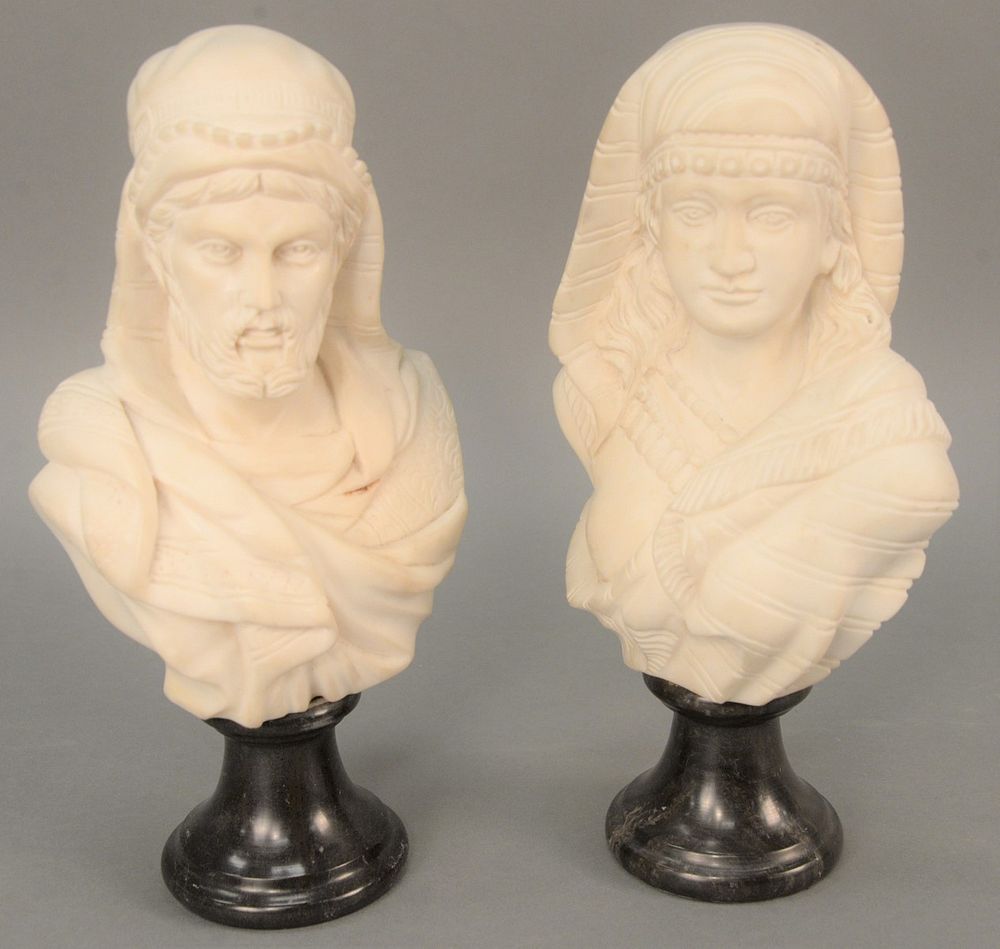 Appraisal: Pair of Italian Marble Busts each white marble bearded man