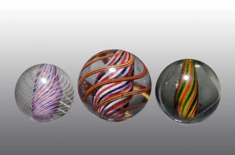 Appraisal: Lot of Solid Core Swirl Marbles Condition Size Largest Dia