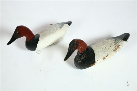 Appraisal: TWO DECOYS American late th-early th century Canvasback drakes with