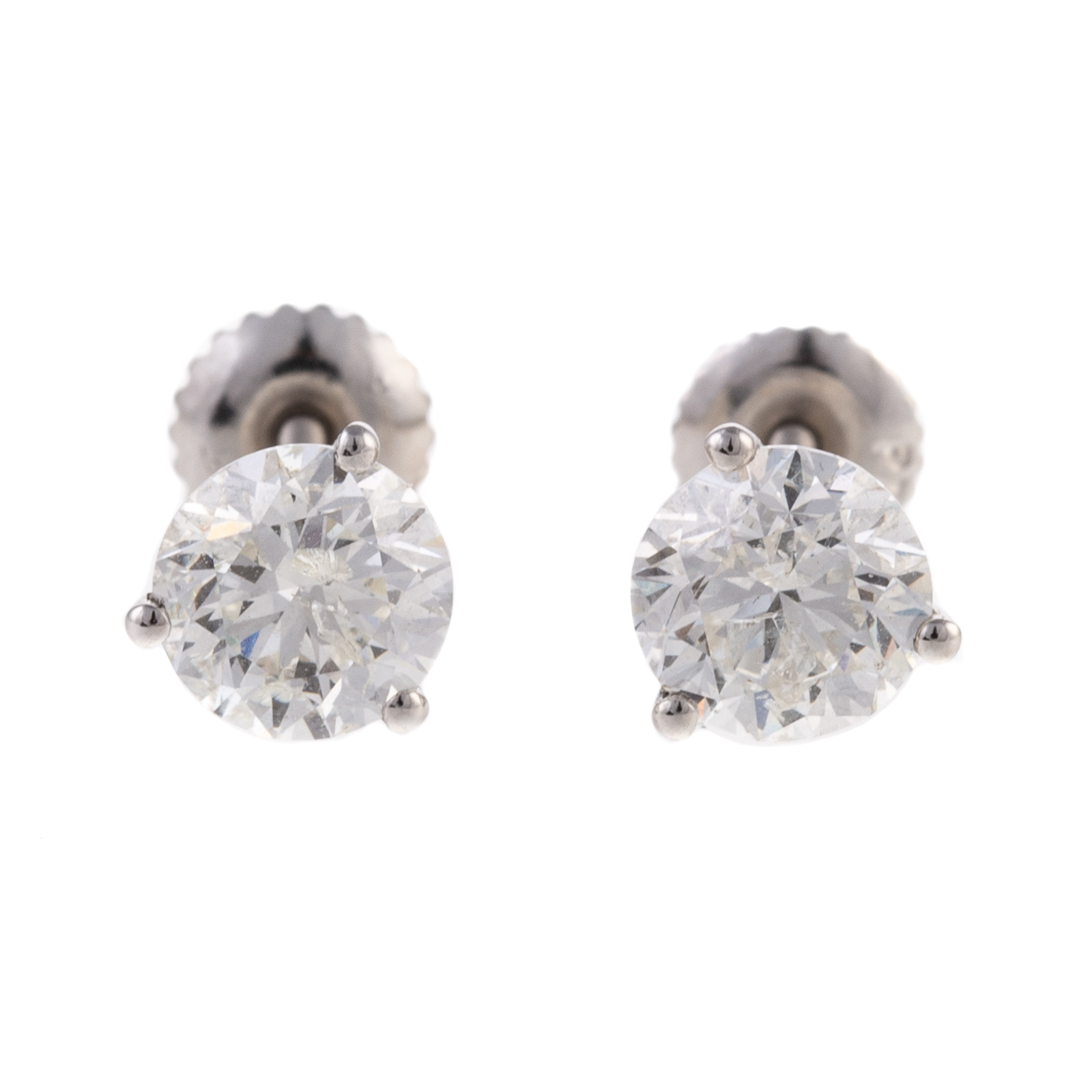 Appraisal: A PAIR OF CTW DIAMOND STUDS IN PLATINUM Platinum studs