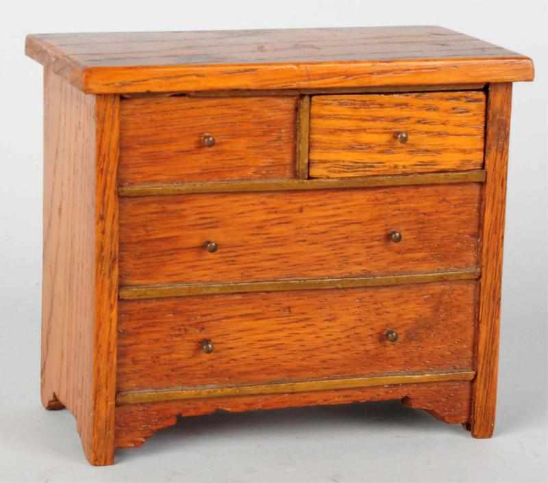 Appraisal: Wooden Chest of Drawers Mechanical Bank Working Condition Excellent Size