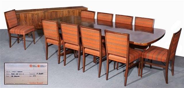 Appraisal: A GORDON RUSSELL RIO ROSEWOOD DINING ROOM SUITE the Marlow