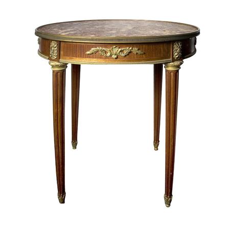 Appraisal: Louis XVI Style Gilt-Metal Mounted Mahogany Side Table Estimate -