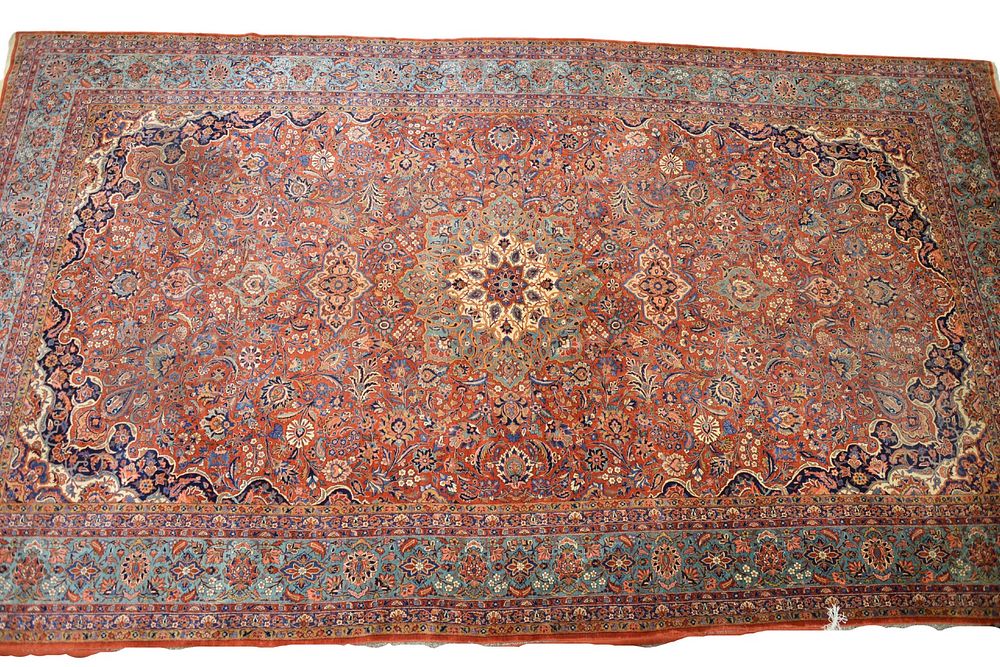 Appraisal: Kashan Oriental Carpet ' x ' Provenance From the Robert