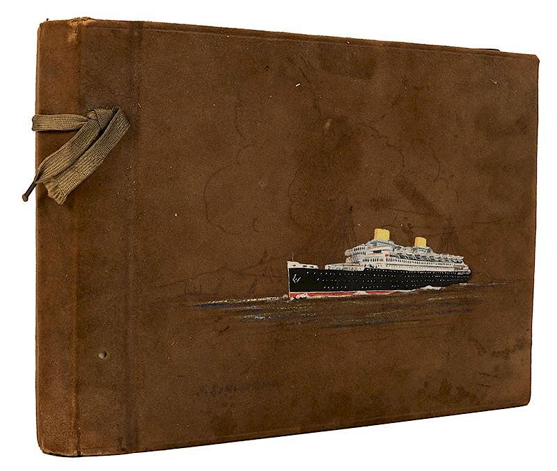 Appraisal: Travel Photo and Postcard Album Compiled Aboard S S Europa