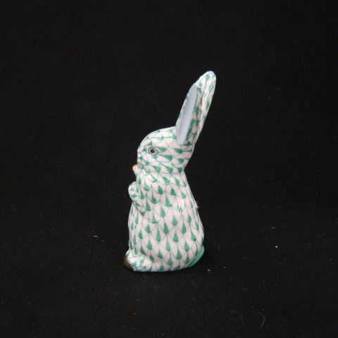 Appraisal: Herend Porcelain Fishnet Figurine of a Rabbit green excellent