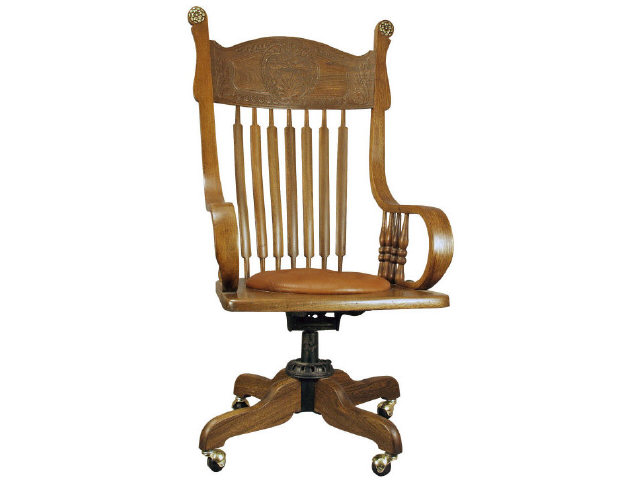 Appraisal: Circa - pressed and arrow back office chair nicely restored