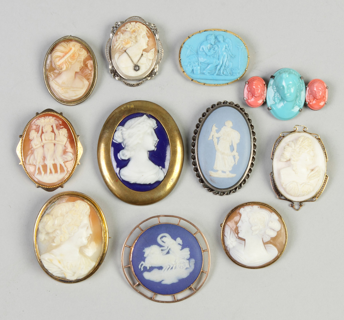 Appraisal: Group of Cameo Pins