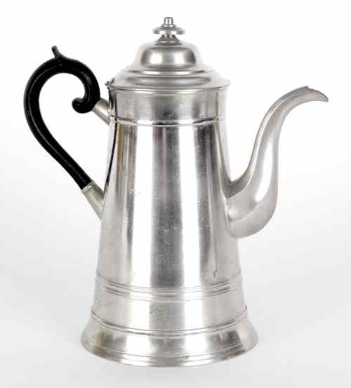 Appraisal: Providence pewter coffee pot ca bearing the touch of William