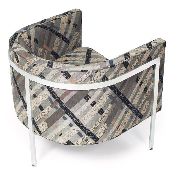 Appraisal: Harvey Probber lounge chair by Harvey Probber Inc barrel-shaped seat