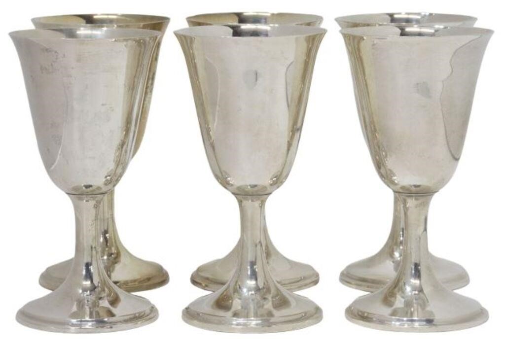 Appraisal: lot of American sterling silver cordial wine goblets Samuel Kirk