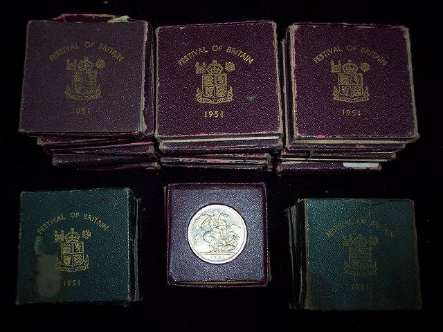 Appraisal: George VI thirty crown pieces in card slip cases