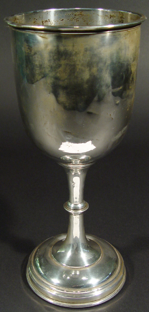 Appraisal: Large silver trophy of goblet form Birmingham cm high