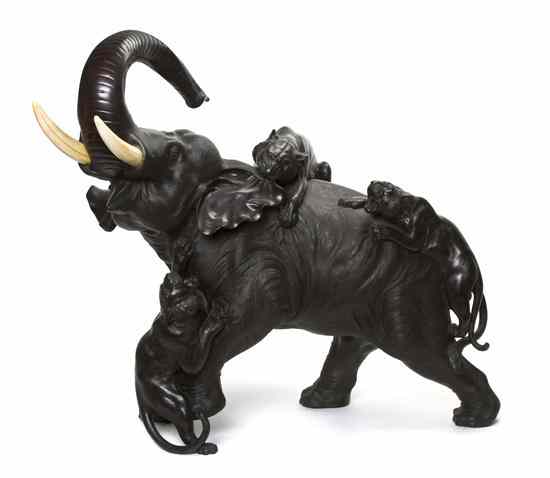 Appraisal: A Japanese Bronze Model of an Elephant Meiji period depicting