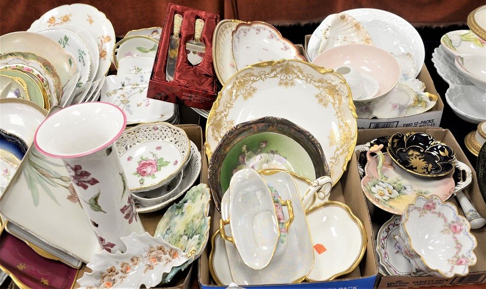 Appraisal: Six Tray Lots of Porcelain Serving Pieces to include cauldron