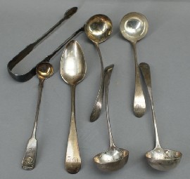 Appraisal: Four Scottish silver toddy ladles by W P Cunningham Edinburgh