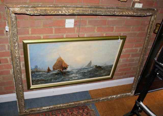 Appraisal: A TH CENTURY GILTWOOD AND GESSO FRAME the border carved