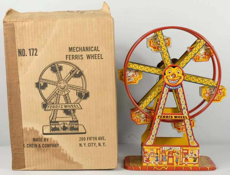 Appraisal: Tin Litho Chein Ferris Wheel Wind-Up Toy Description American Working