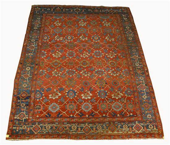 Appraisal: HERIZ CARPET Persia circa feet inches x feet inches Condition